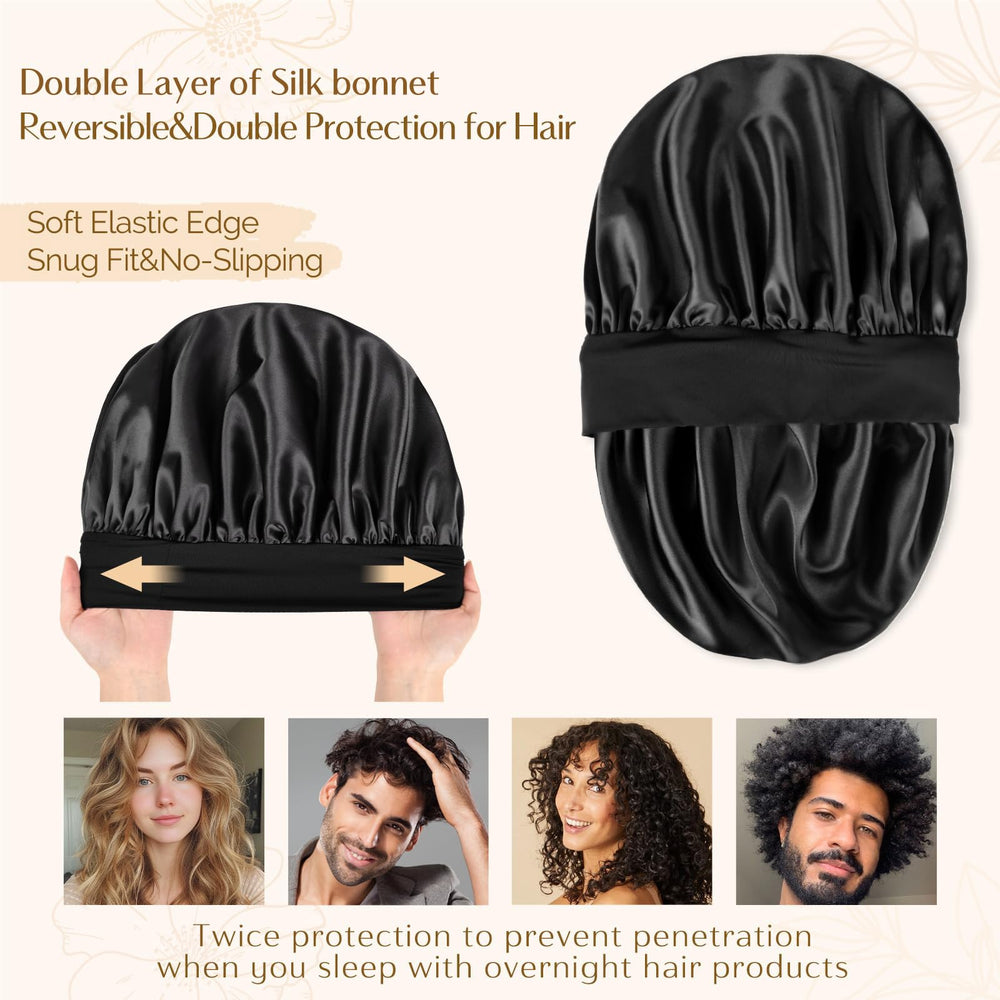 YANIBEST Silk Bonnet close-up satin weave emphasizes gentle, friction-reducing protection for curls.