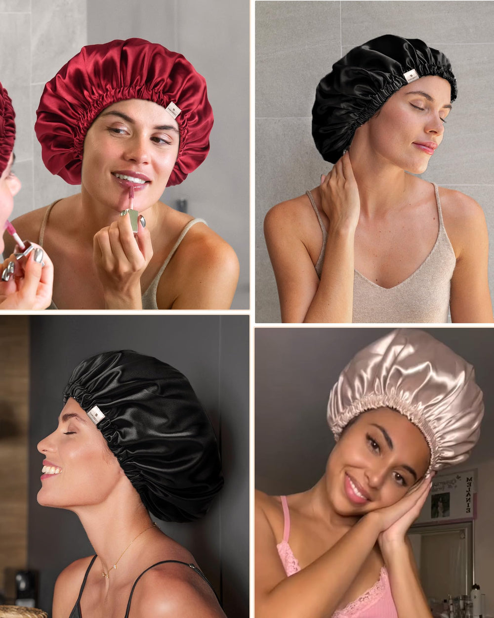 YANIBEST silk-satin bonnet available in multiple colors to match your style.