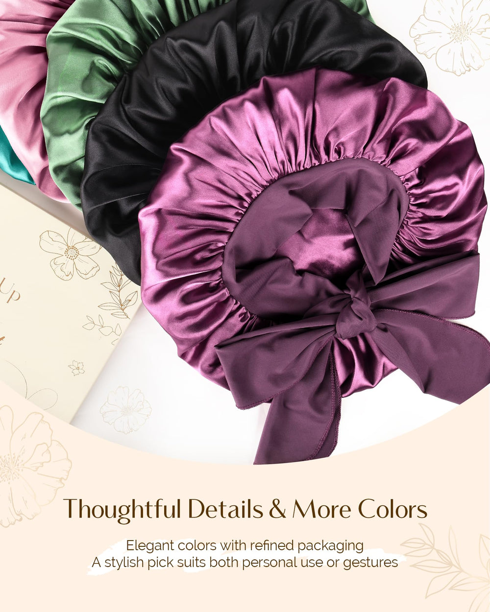 Yanibest satin bonnet packaged in gift ready box for easy gifting.