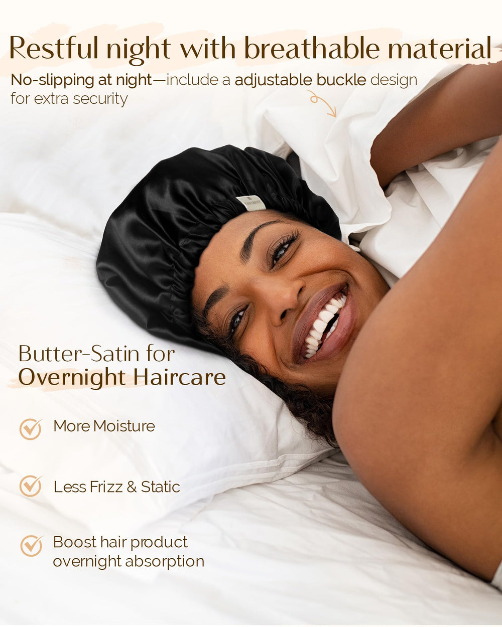YANIBEST satin bonnet protects hair from friction during nightly rest
