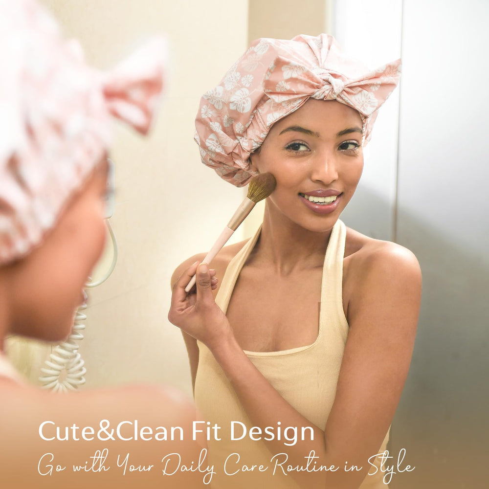 Yanibest shower cap suits bathrooms, spa days and hair-salon visits.