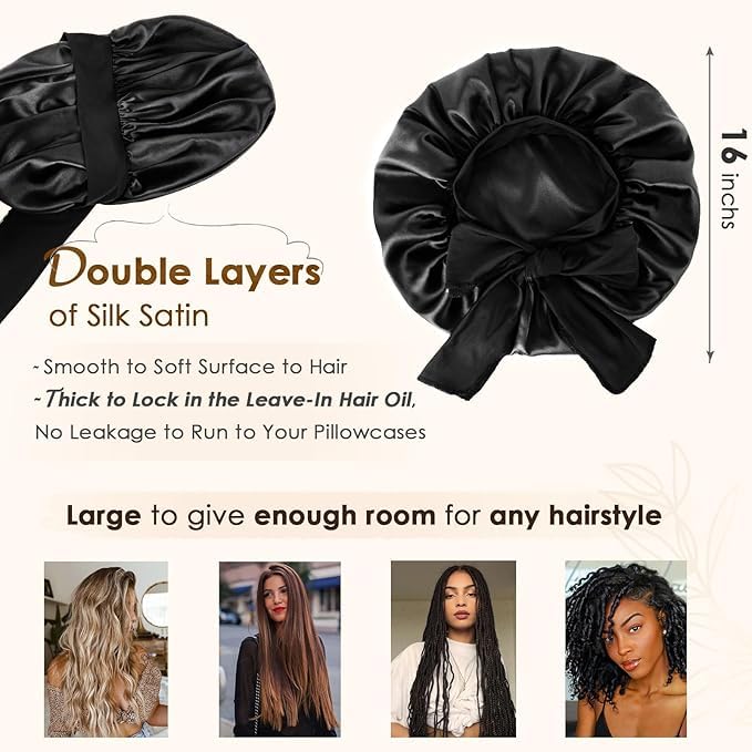YANIBEST Silk Bonnet adjustable band detail enabling secure all-night fit