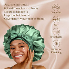 YANIBEST Silk Bonnet adjustable-elastic-band secures fit without marks.