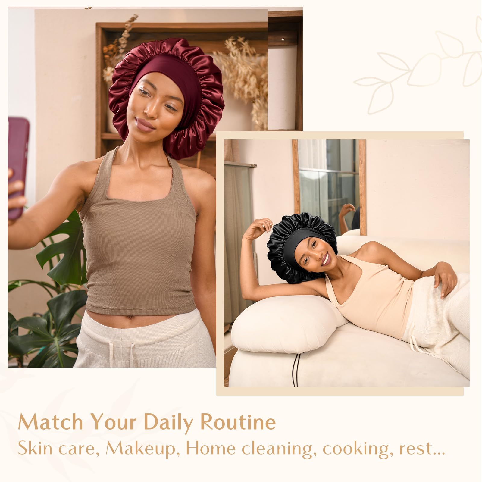 YANIBEST silk bonnet color variations offer stylish, practical sleep accessory