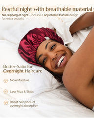 YANIBEST Silk Bonnet double-layer adjustable design provides secure all-night fit.