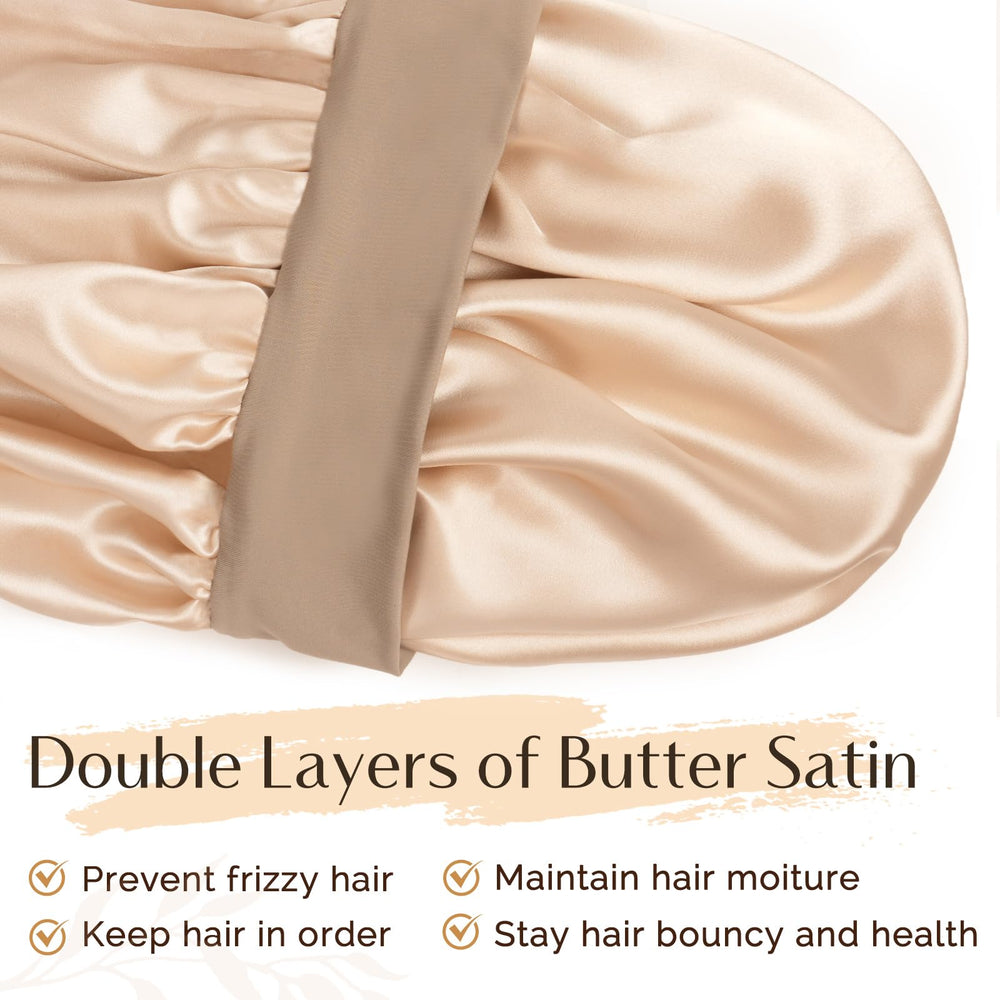 YANIBEST double-layer satin bonnet design provides extra protection during sleep.