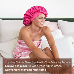 YANIBEST Silk Bonnet double-layer texture helps preserve curls while you rest