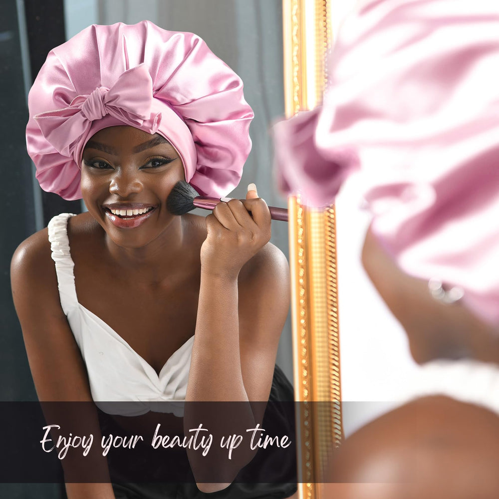 YANIBEST silk bonnet front bow style highlighting versatile night-prep look.