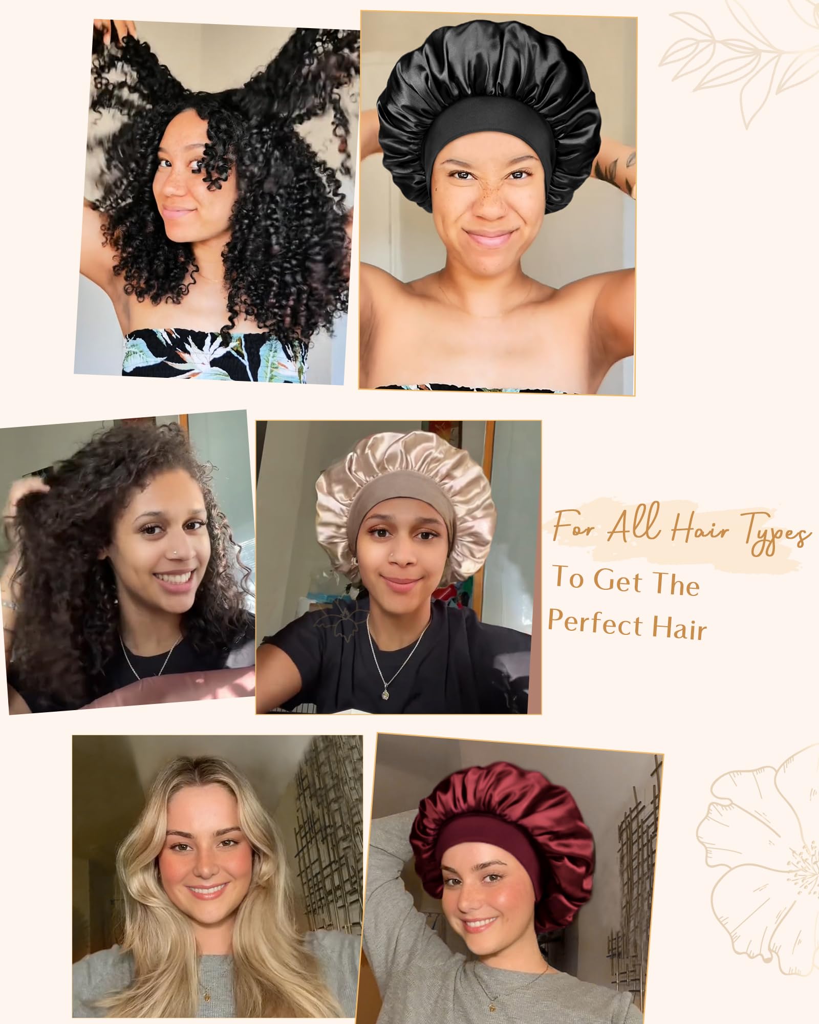 YANIBEST silk bonnet in makeup or washing routine shows versatile use