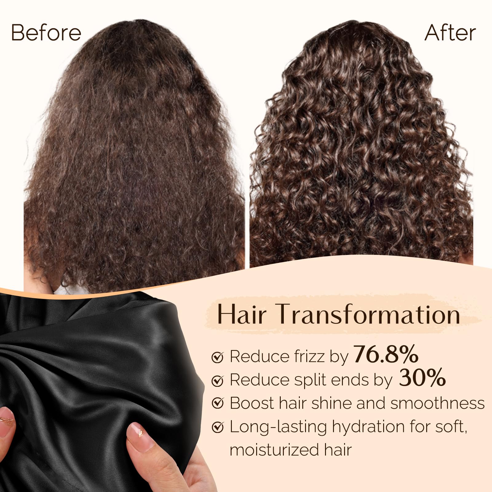 YANIBEST Silk Bonnet supports multi-use—from sleeping to makeup and hair care.