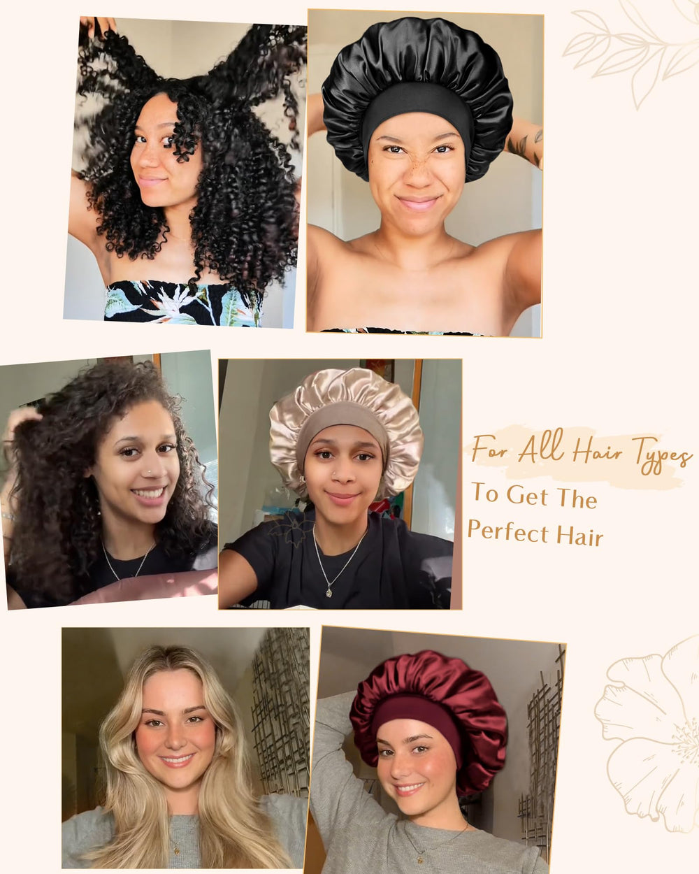 YANIBEST silk bonnet measures 12.6 inch diameter for versatile sizing.