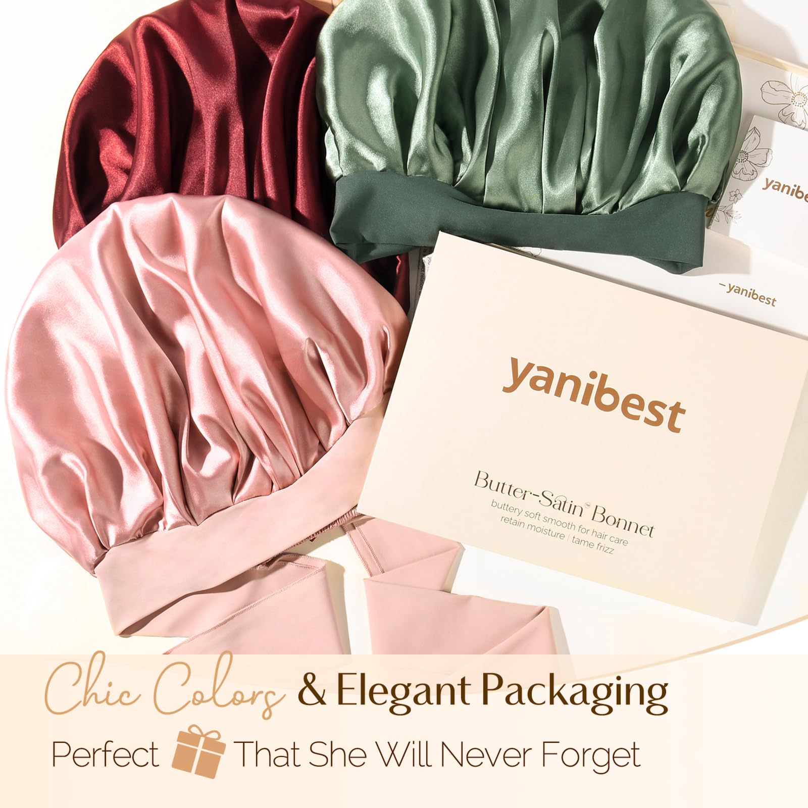 YANIBEST Silk Bonnet-protect-edges-night guards edges while you rest.