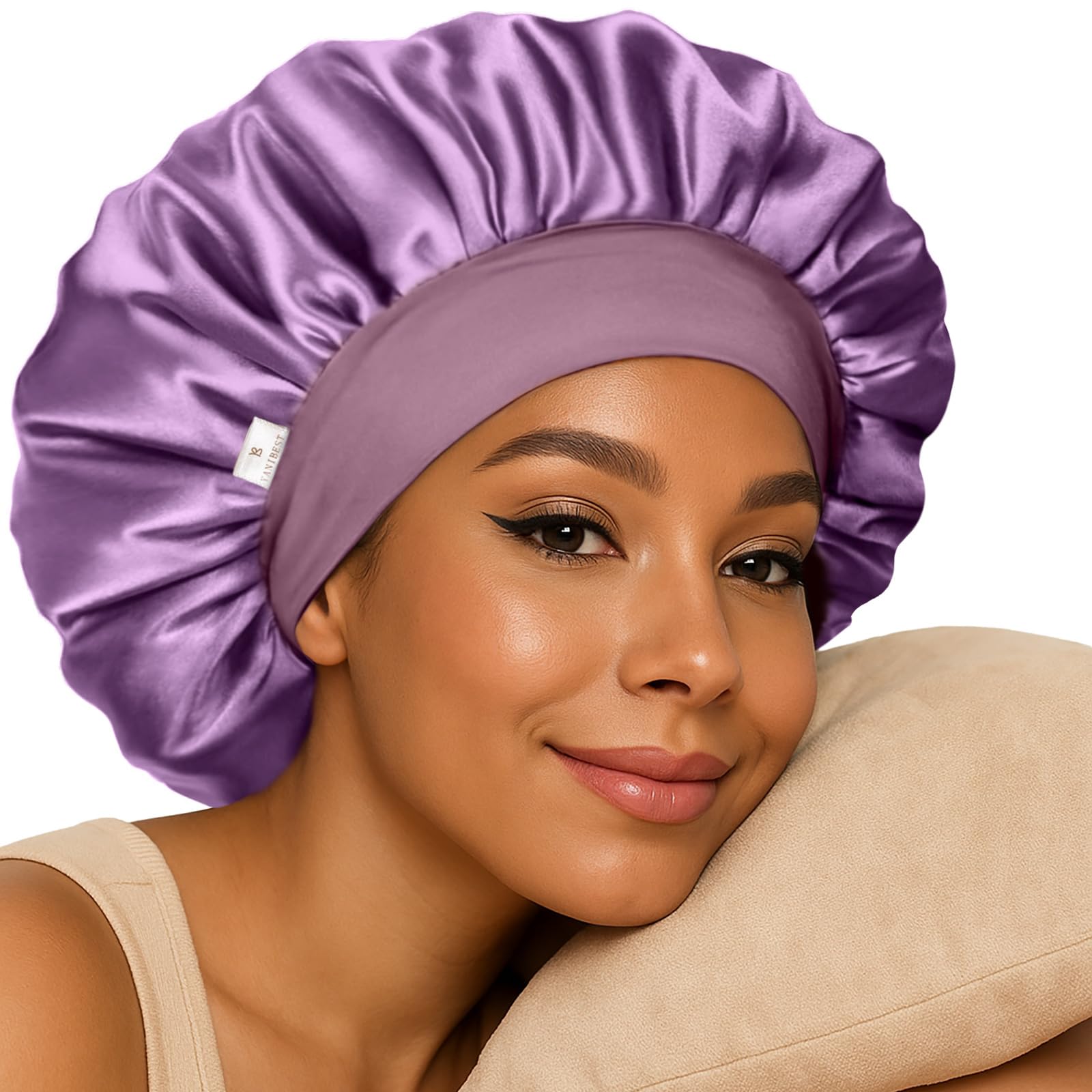 YANIBEST silk bonnet for sleeping women provides smooth satin glide and secure overnight fit.