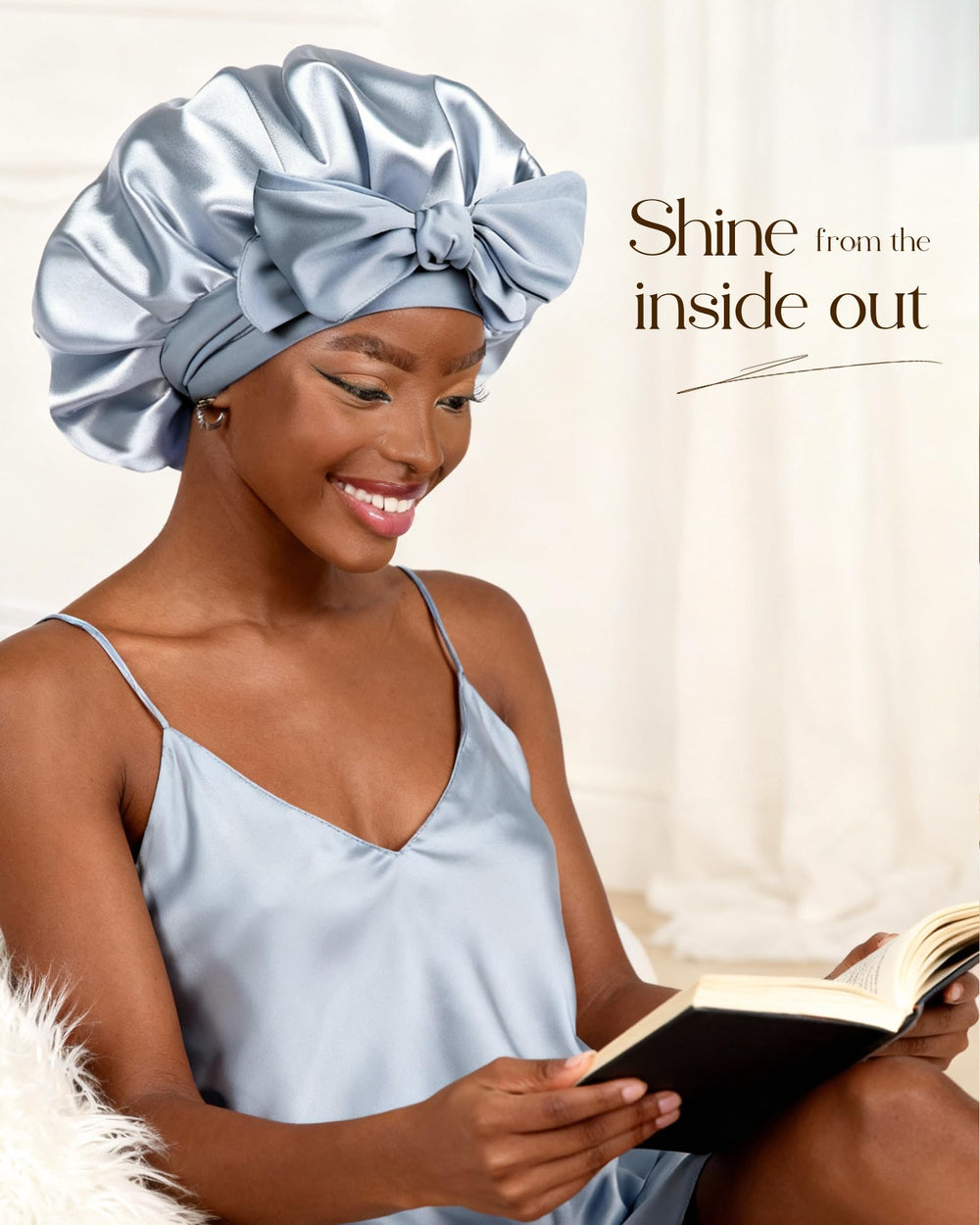 YANIBEST Silk Bonnet wide band provides snug fit without leaving marks