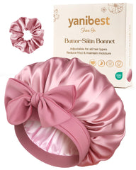YANIBEST silk hair bonnet closeup fabric showing soft satin for reduced friction during sleep