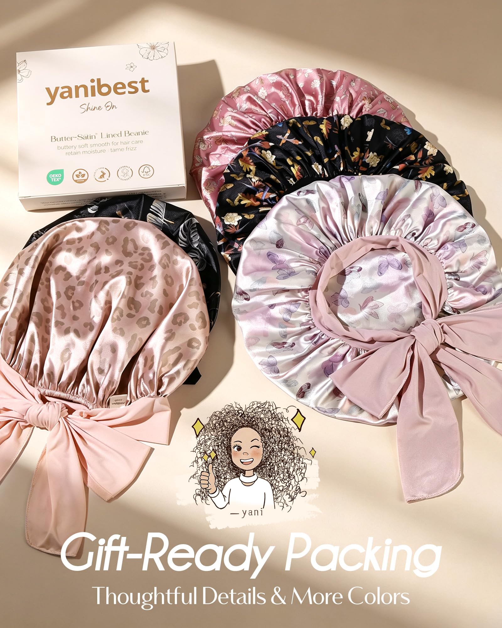 YANIBEST bonnet folded in hand to show compact size for travel convenience