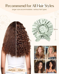 YANIBEST sleep cap in use preserving curls and waves overnight