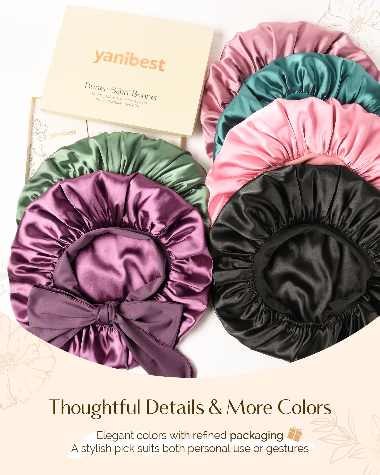 YANIBEST unisex satin bonnet suits men and women for night care