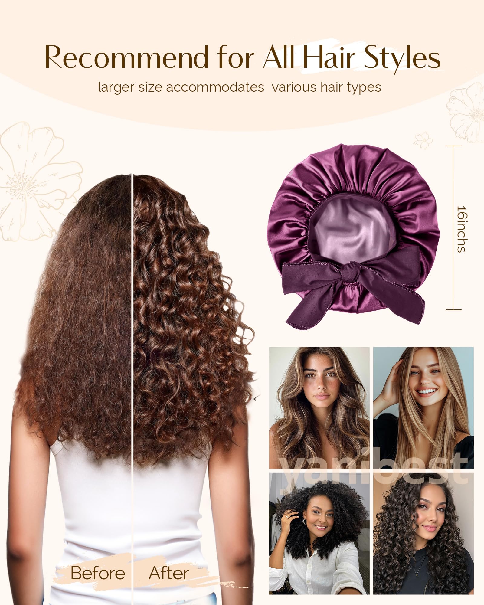 Yanibest wide elastic tie-band detail ensures secure comfort for hairstyles
