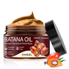 YANKOL Batana oil bottle closeup shows pure, unrefined formula for nourishing hair