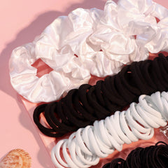 YANRONG soft fabric hair ties in use, preventing snagging and hair damage.