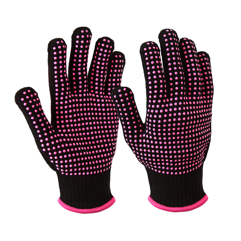 YANTAISIYU 2-pack heat-resistant gloves front view for hair styling and protection.
