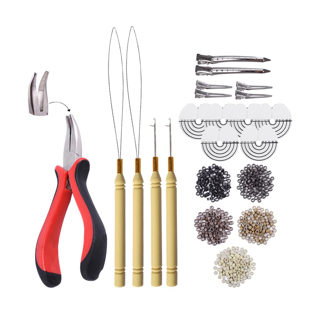 YANTAISIYU micro silicone rings kit with 1000 pieces for secure extensions