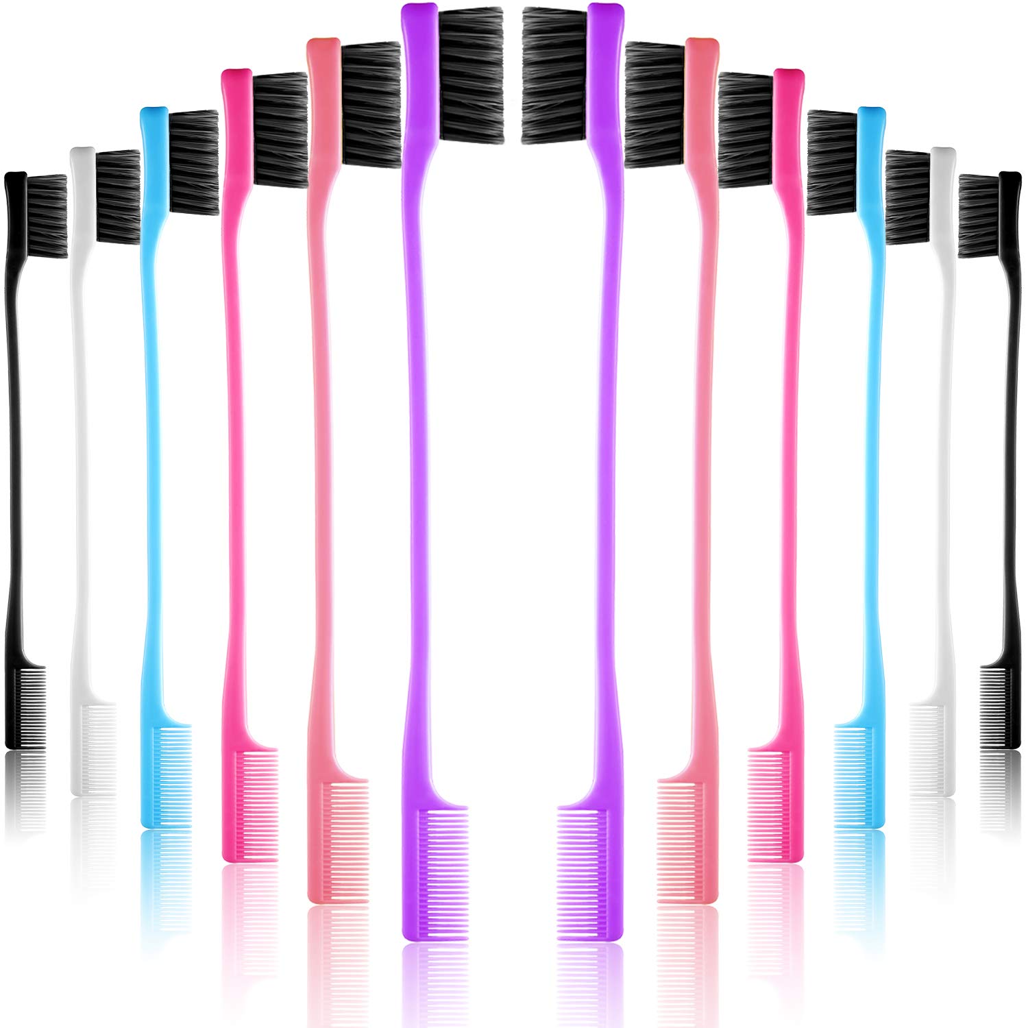 Yaomiao 12-piece edge brush set ready for hair and eyebrow styling in one convenient pack.