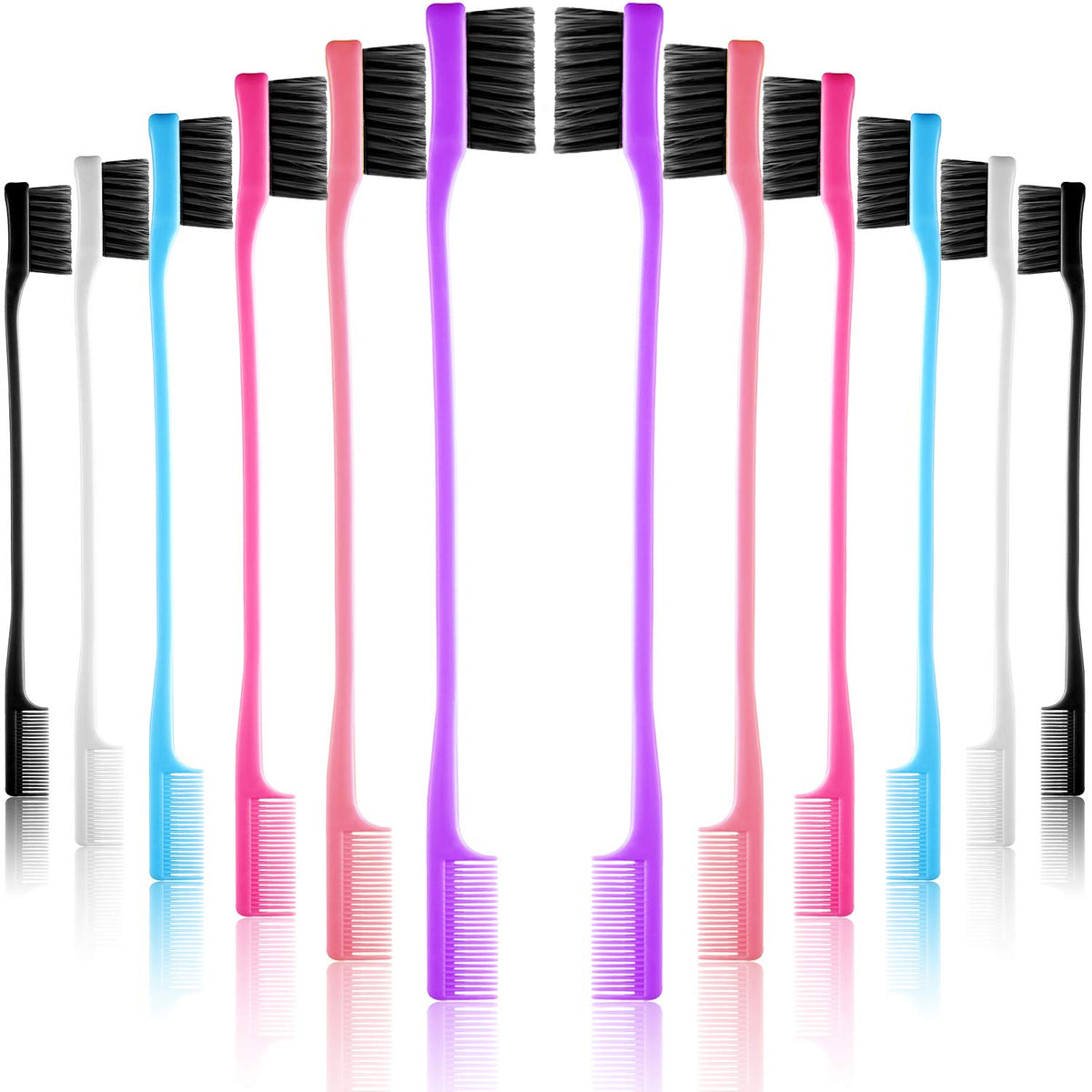 Yaomiao 12-piece edge brush set ready for hair and eyebrow styling in one convenient pack.