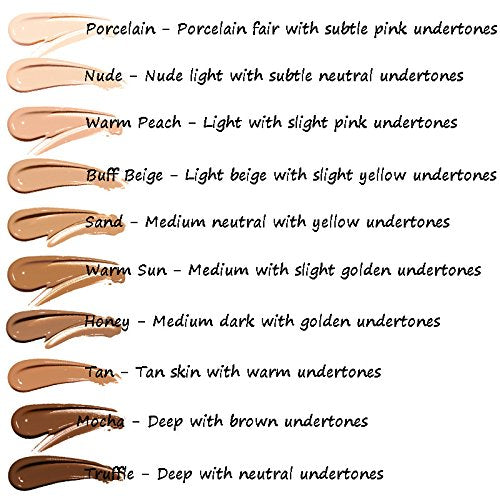 Yaper Phoera Foundation shade range from porcelain to truffle