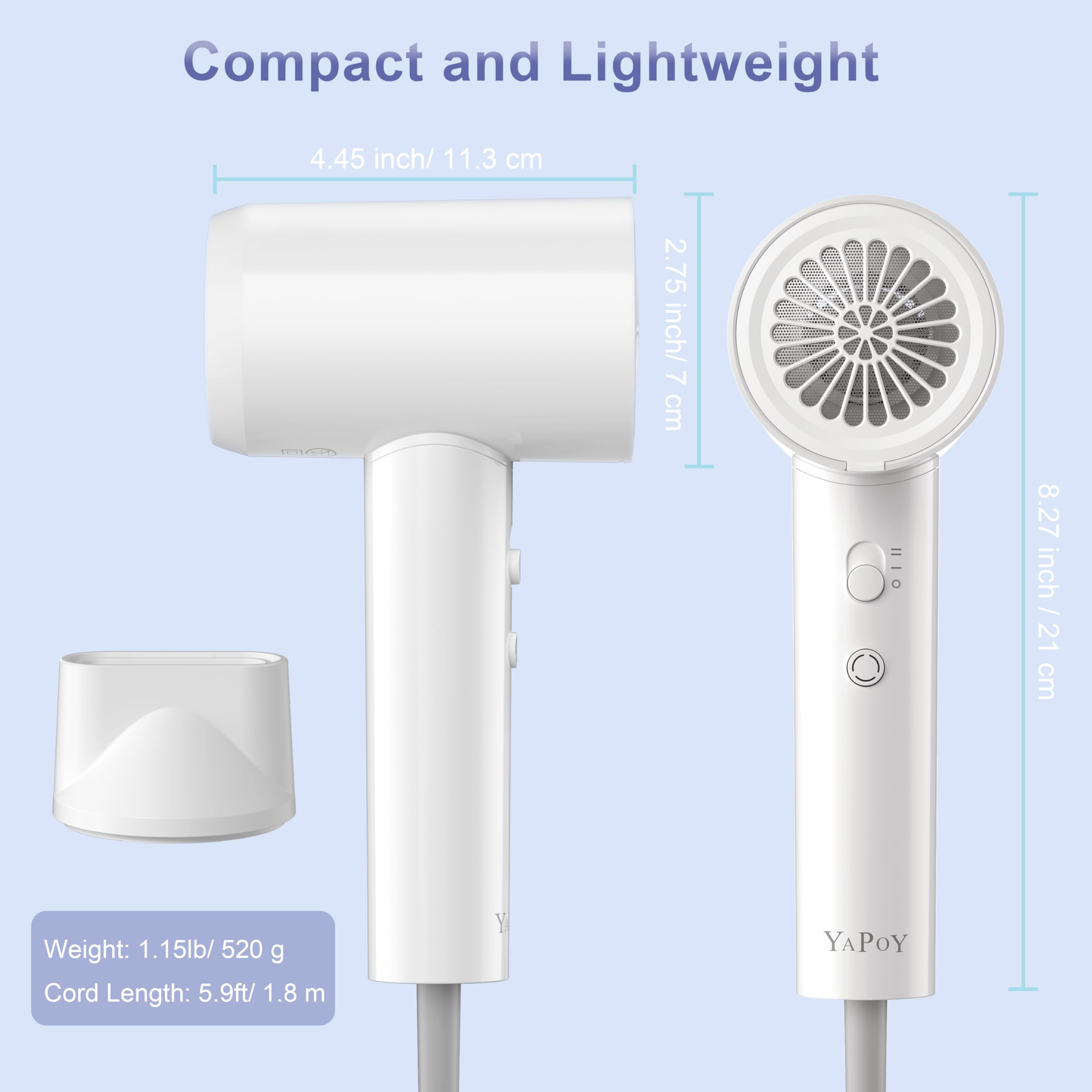 YAPOY detachable magnetic filter enables easy cleaning.