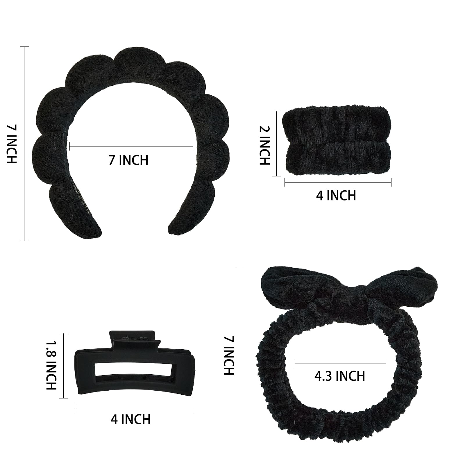 Yaqulen 7 Pcs Spa Set bow headband secures hair and adds style during skincare.