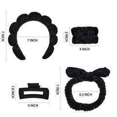 Yaqulen 7 Pcs Spa Set bow headband secures hair and adds style during skincare.