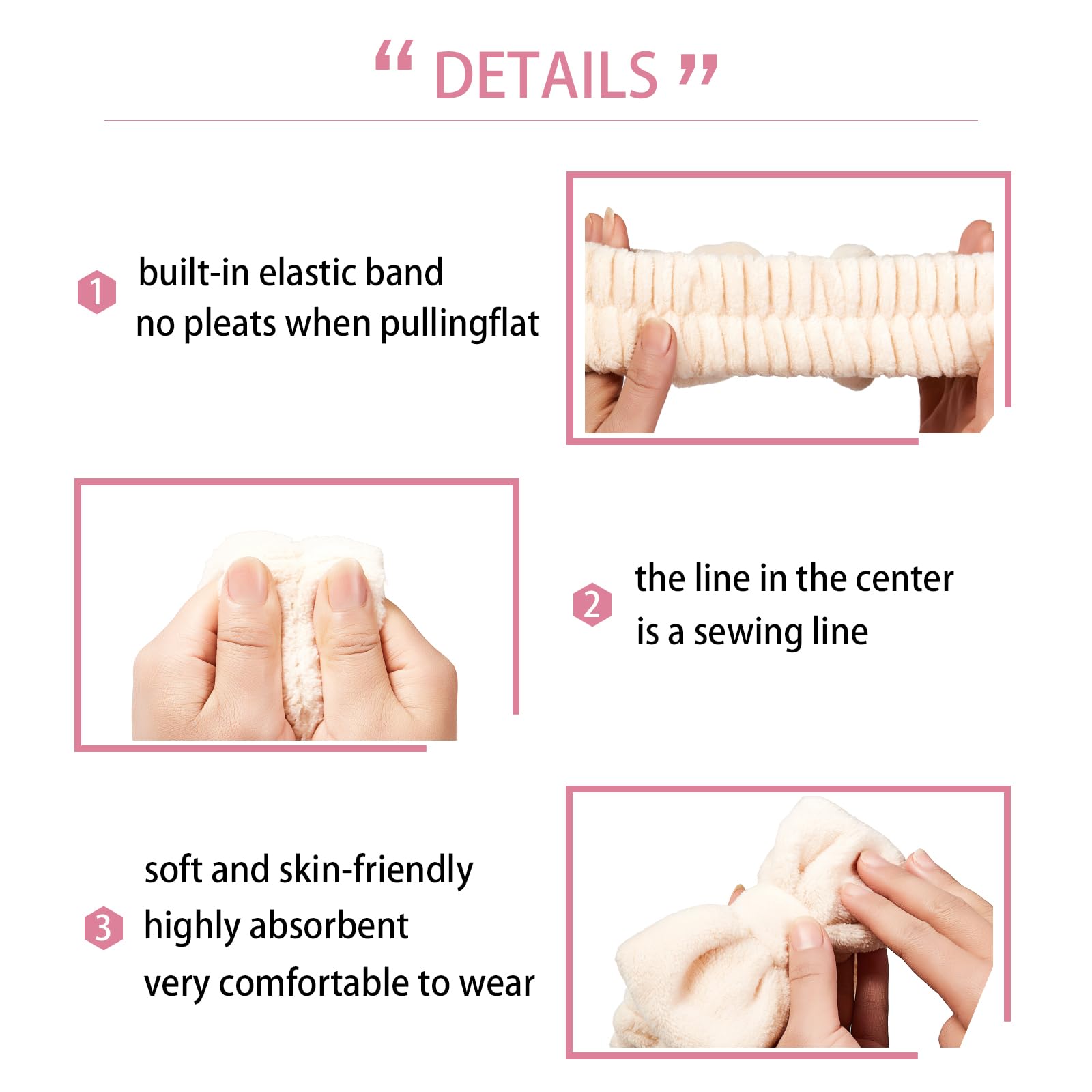 Yaqulen 7 Pcs Spa Set coral wristbands absorb moisture while protecting sleeves.
