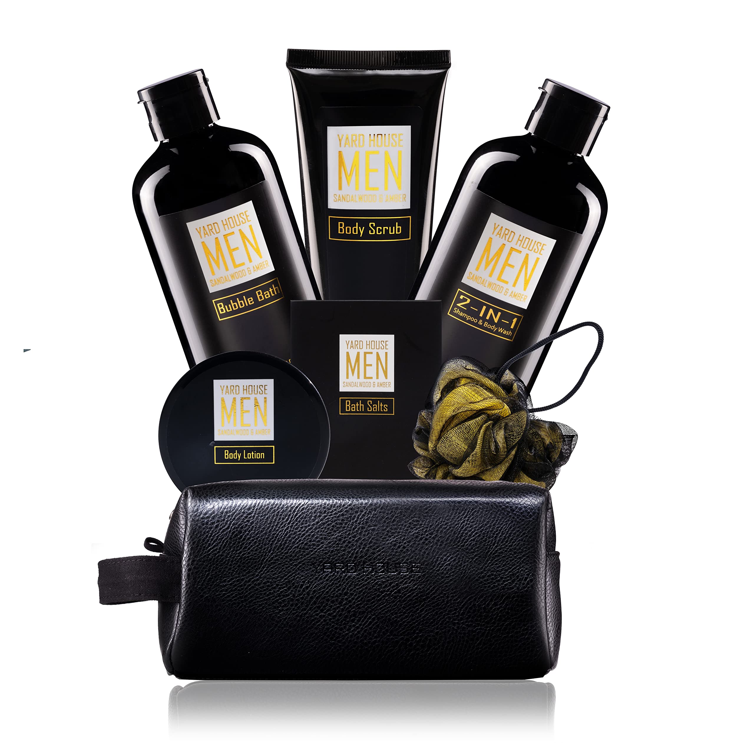 Yard House sandalwood-amber spa set for a calming relaxation ritual