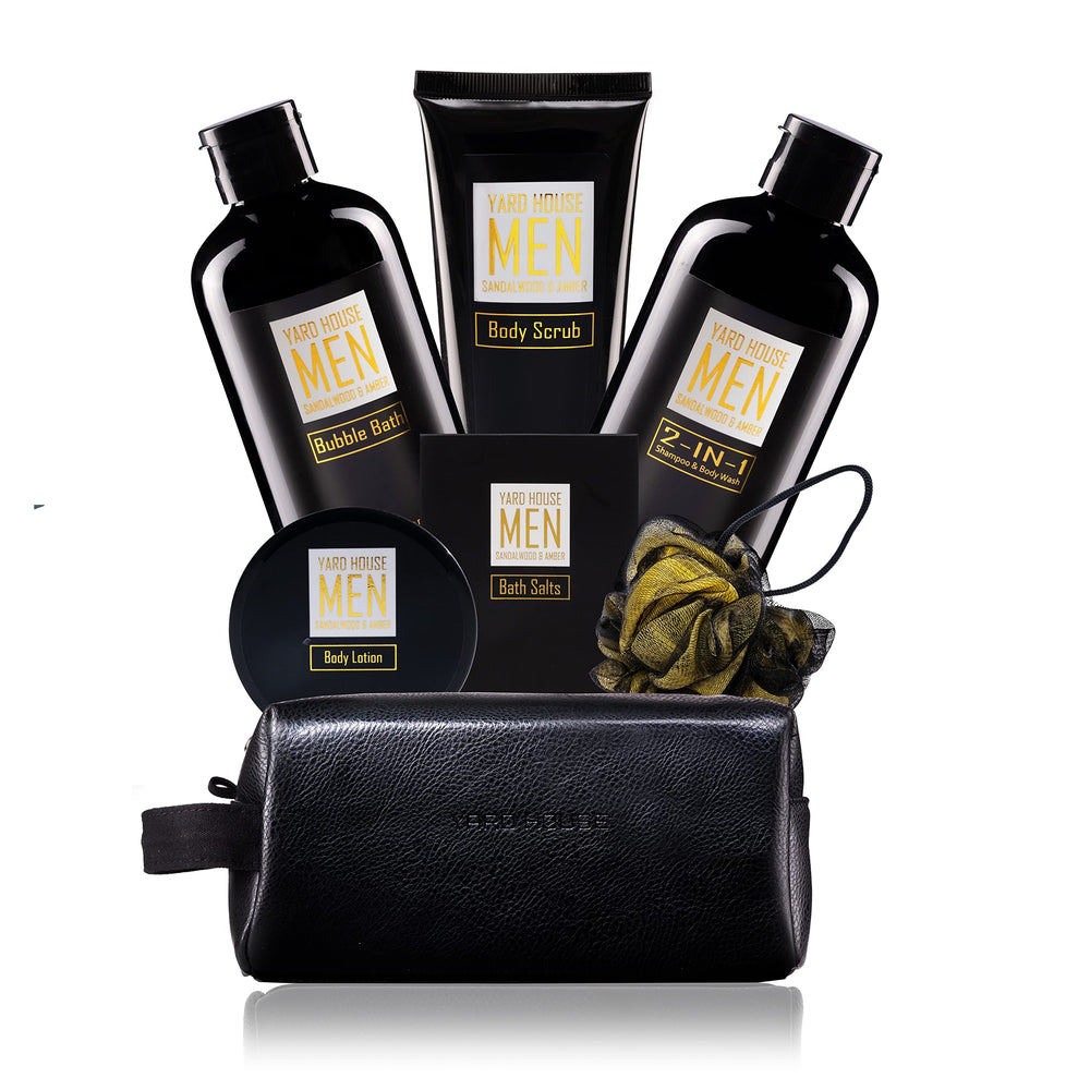 Yard House sandalwood-amber spa set for a calming relaxation ritual