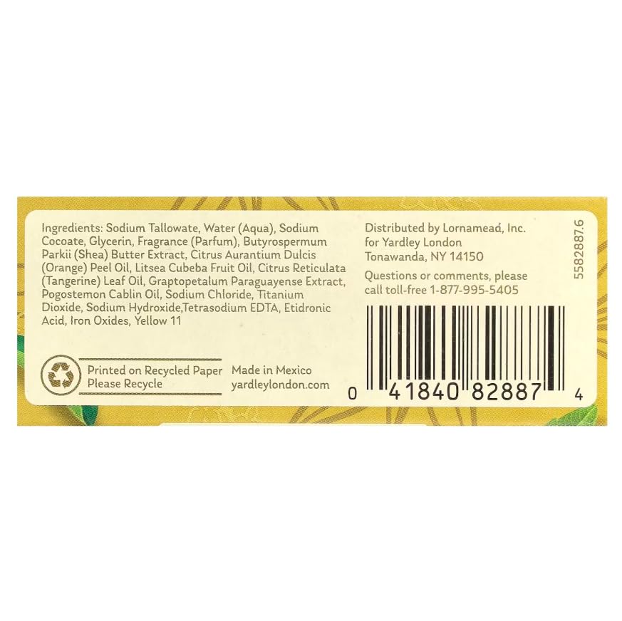 Wrapped Yardley Lemon Verbena bar ready for gifting or travel with citrus scent