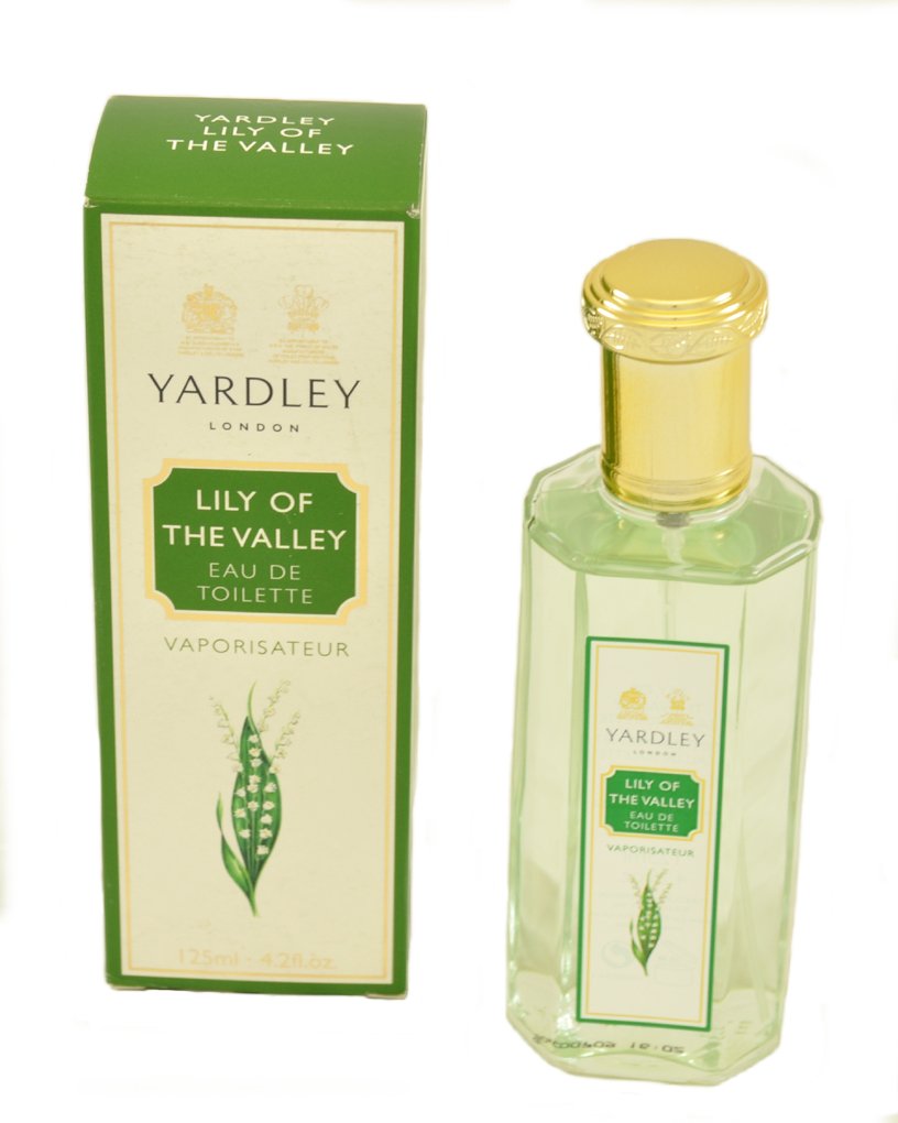 Yardley Lily of the Valley EDT spray bottle; fresh floral scent for daily wear.