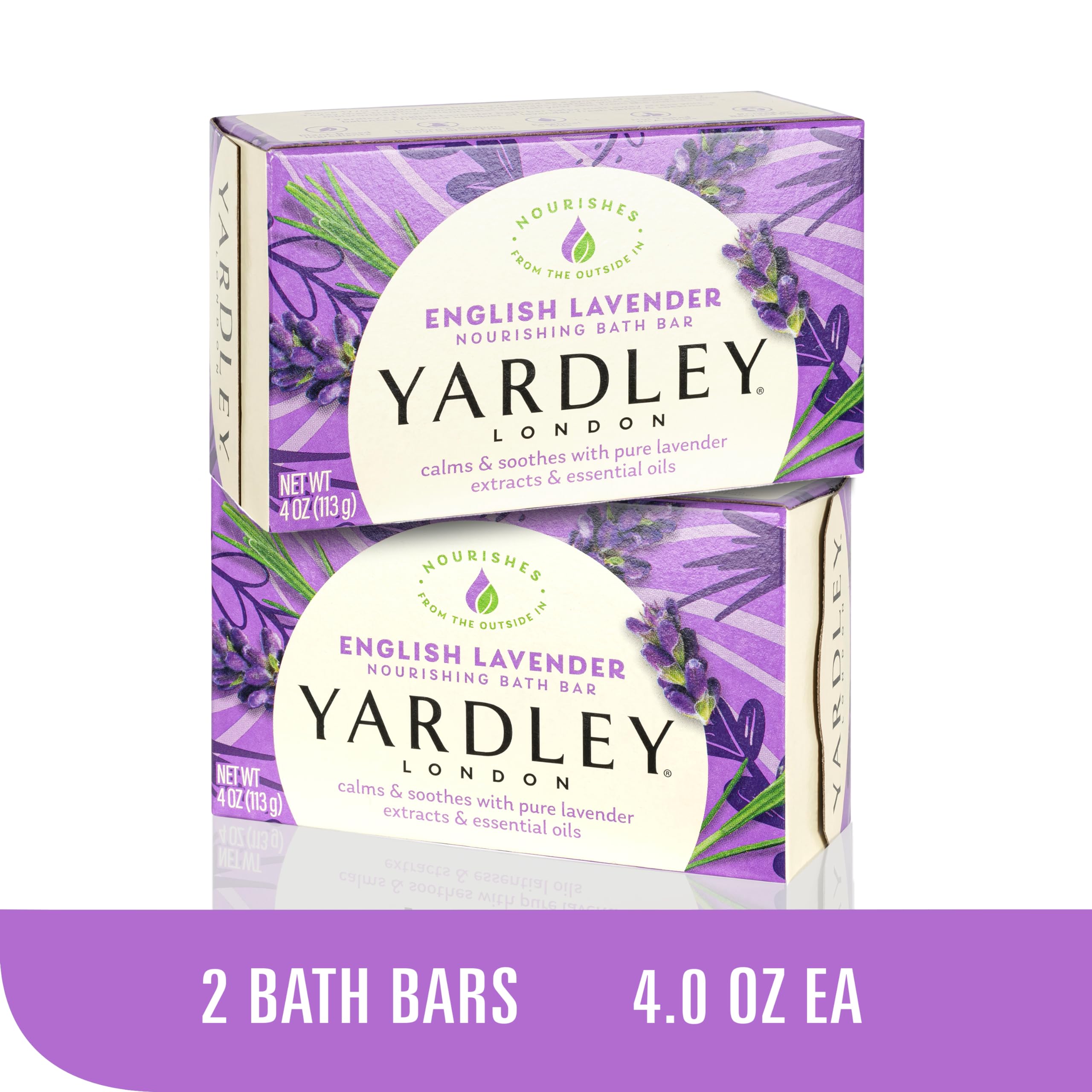 Yardley London Aloe Avocado bar nourishes skin with herbal citrus freshness.