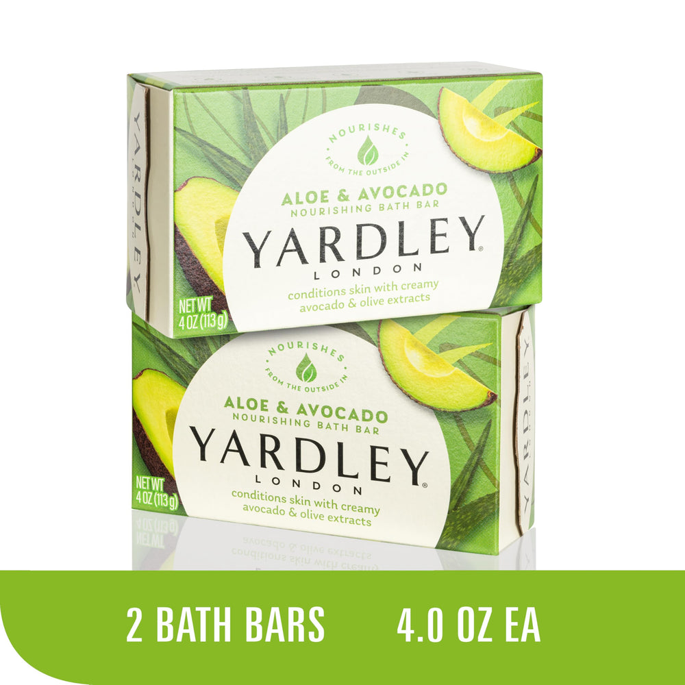Yardley London bar bundle display highlights affordable luxury for daily cleansing.