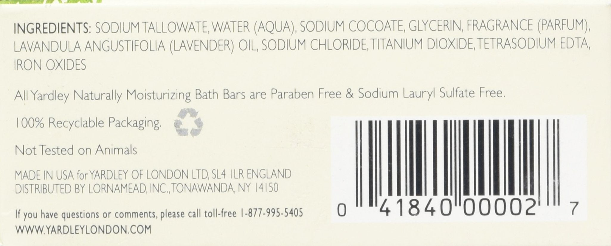 Yardley London English Lavender bar smooth skin glow demonstrates moisturizing effects and silky afterfeel.