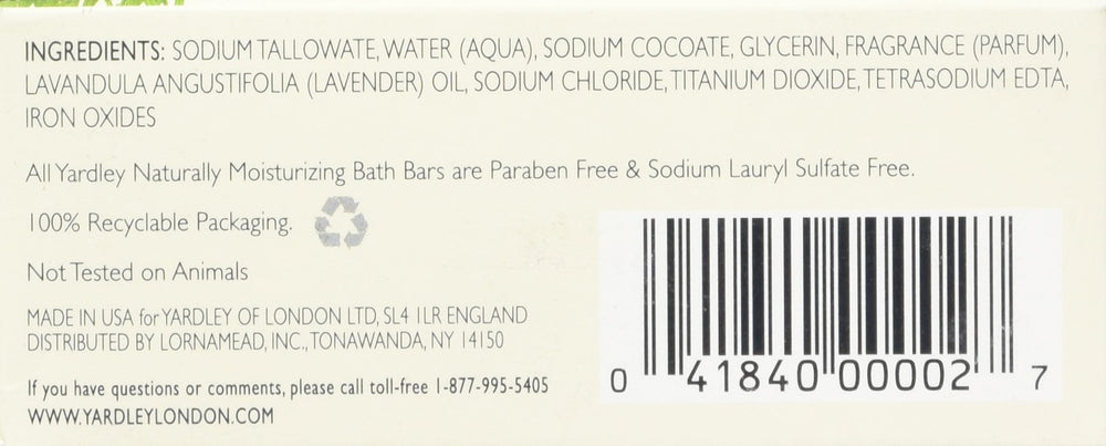 Yardley London English Lavender bar smooth skin glow demonstrates moisturizing effects and silky afterfeel.