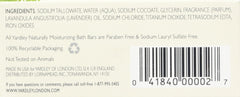 Yardley London English Lavender bar smooth skin glow demonstrates moisturizing effects and silky afterfeel.