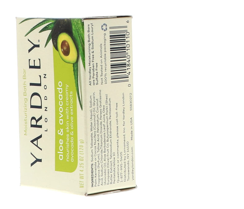Yardley London fresh aloe bar emits green herbal and citrus lather