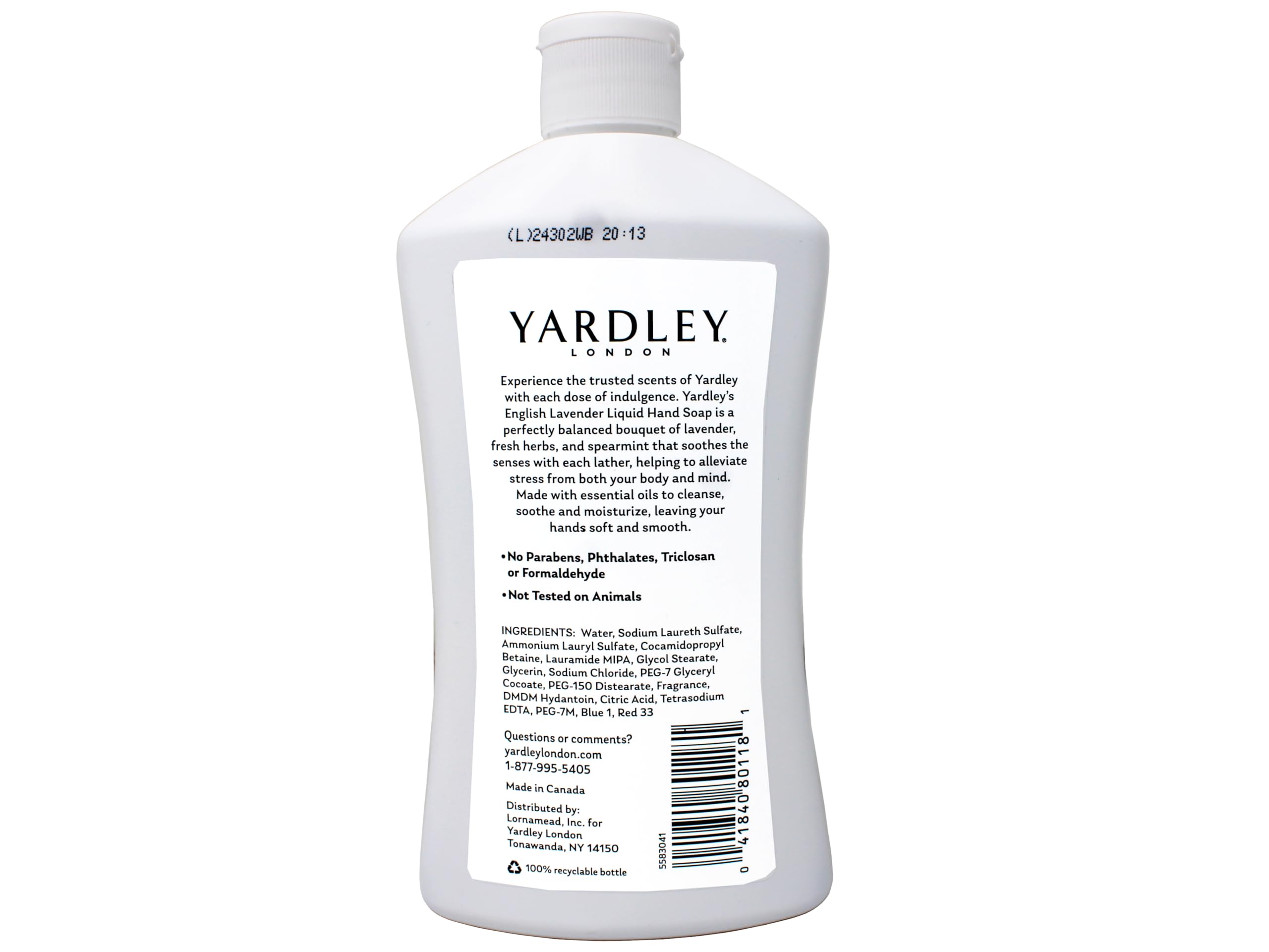 Yardley London Lavender soap foam closeup reveals rich lather and gentle cleansing.