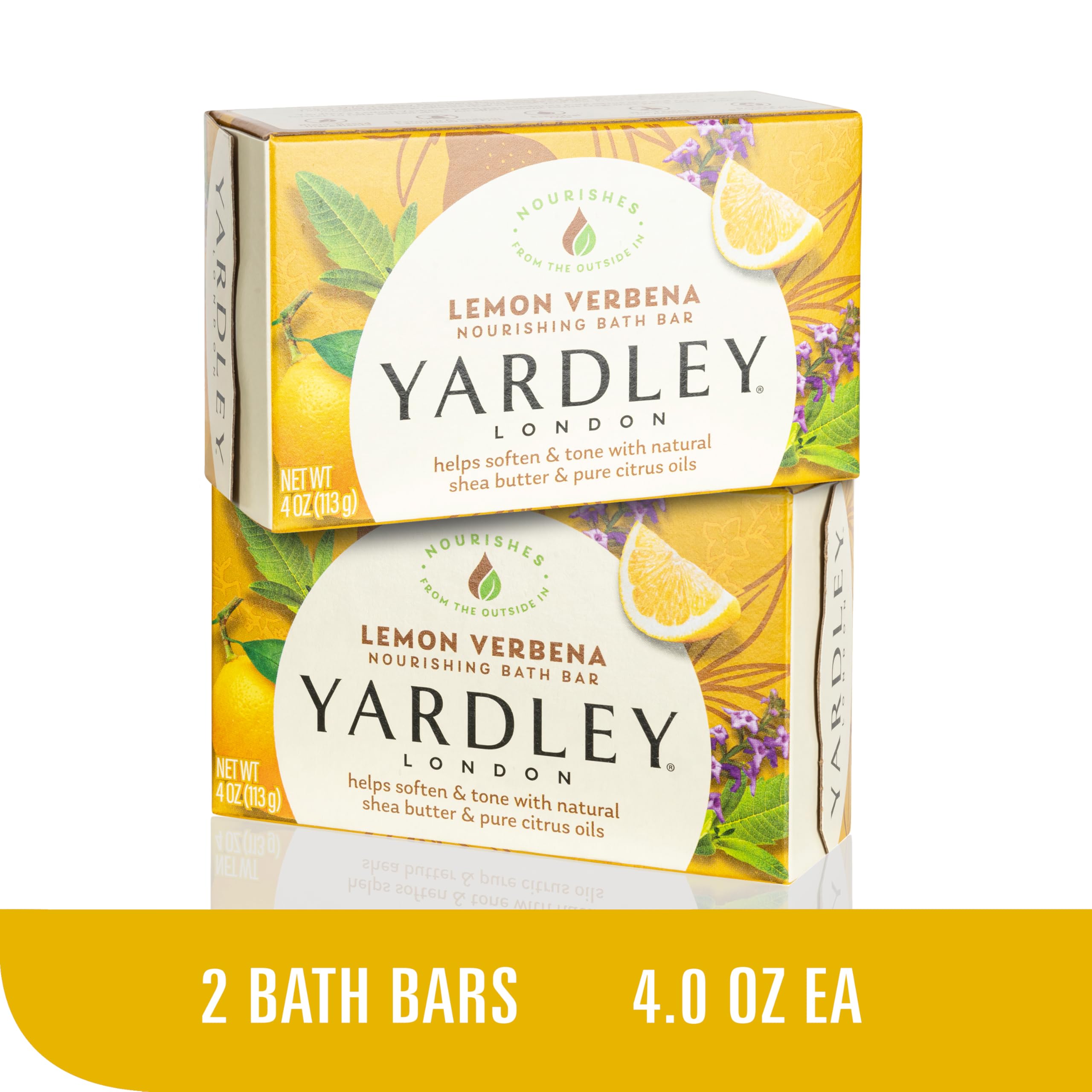 Yardley London Lemon Verbena bar softens and tones with natural shea butter.