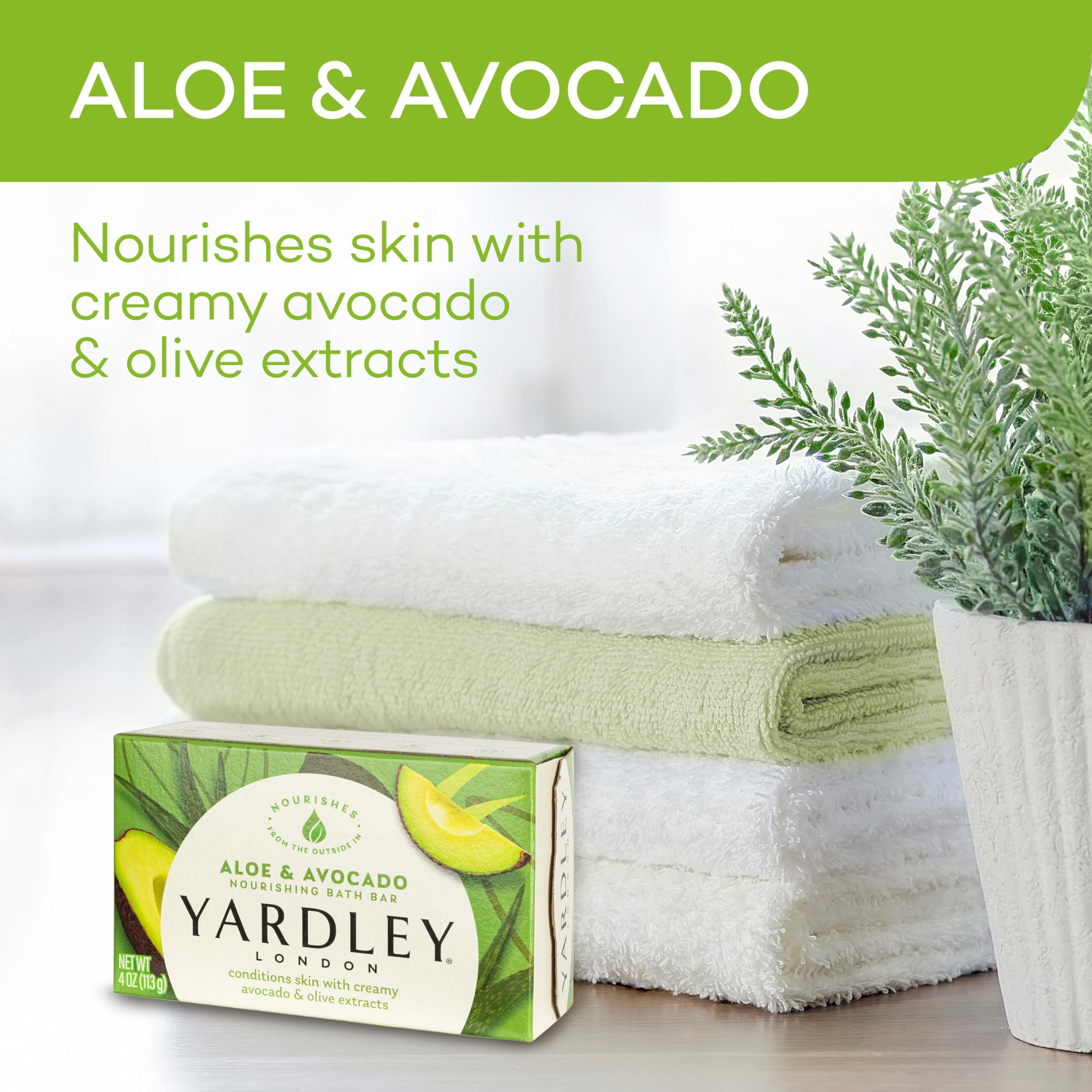 Yardley London Nourishing Bath Soap Bar creamy-lather image promises a rich, gentle cleanse.
