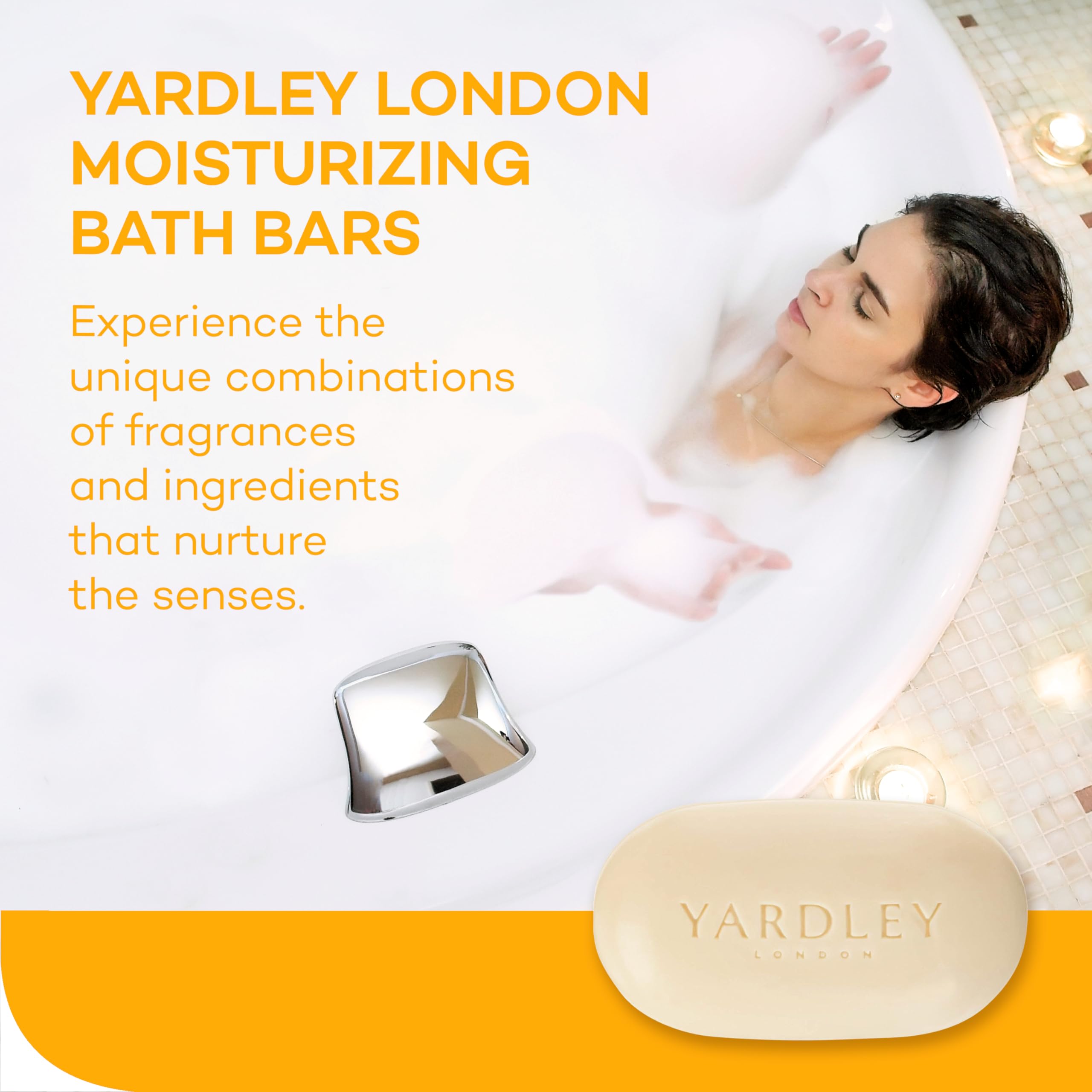 Yardley London Chamomile aroma image hints soothing scent and bath ritual