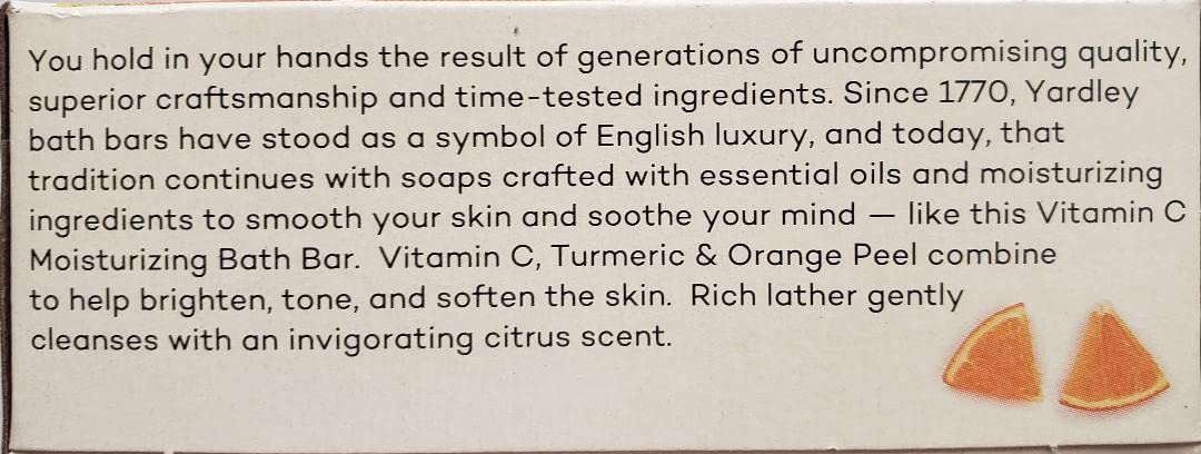 Yardley London Vitamin C bath bar lather close-up showing creamy cleansing and citrus aroma