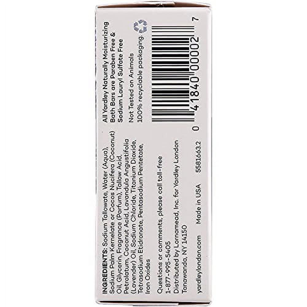 Yardley naturally moisturizing bar delivers creamy lather and hydrated skin